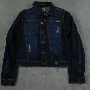 Hudson Jacket Womens Small Denim Distressed Jean Button Front Stretch Casual